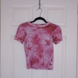 pink tie dye crop top